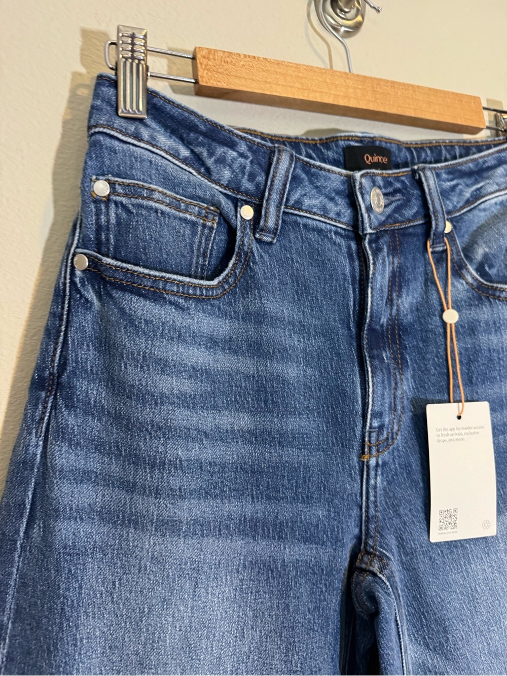Quince Bella Stretch Relaxed Straight Jeans Long Atlantic Blue - Picture 4 of 8